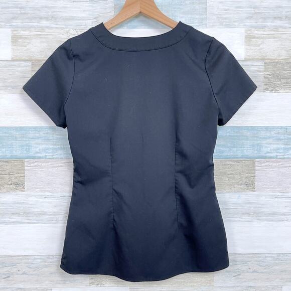 Healing Hands Purple Label Jordan Mock Wrap Scrub Top Black 2172 Womens XS - Picture 3 of 6